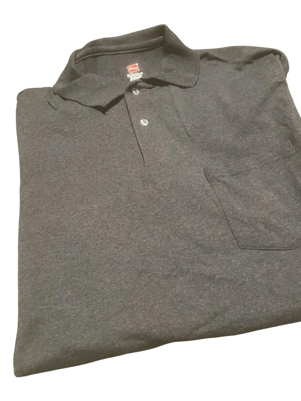 Hanes Men's Dark Heather Gray Polo Shirt size 34 new with tags